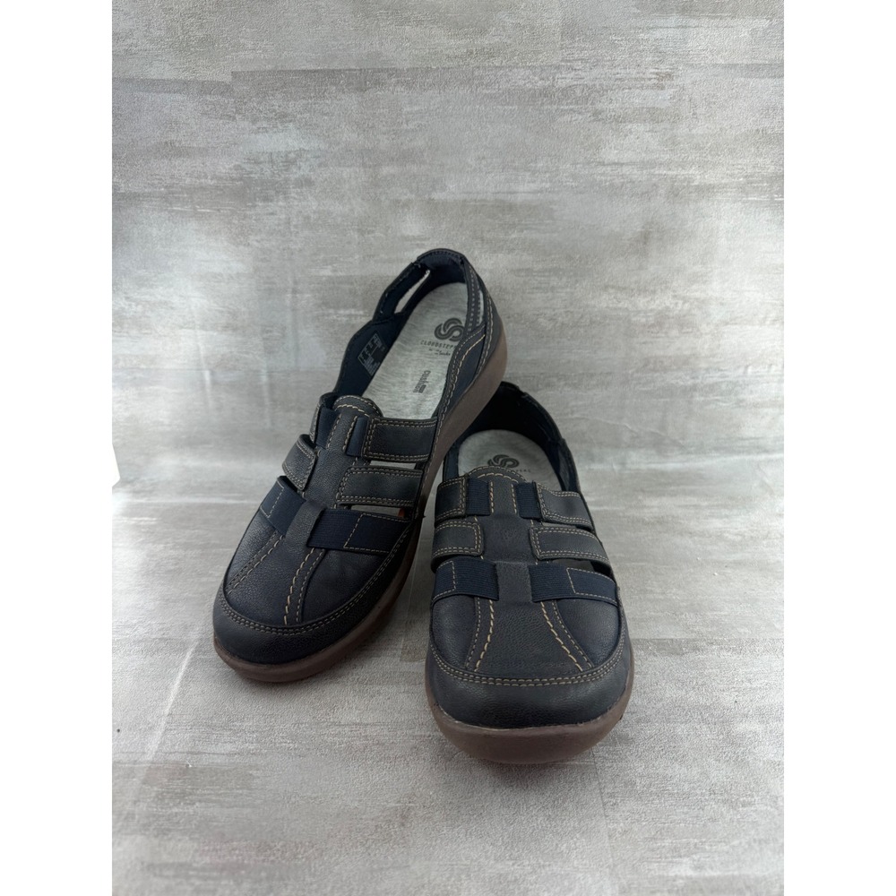 Clarks Cloudsteppers Sillian 2.0 Moon Navy Blue Slip On Loafers Women Sz 9.5 M